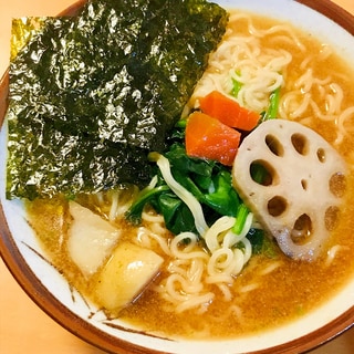 アレンジラーメン●ほうれん草炒め＆豆乳しょうゆ味